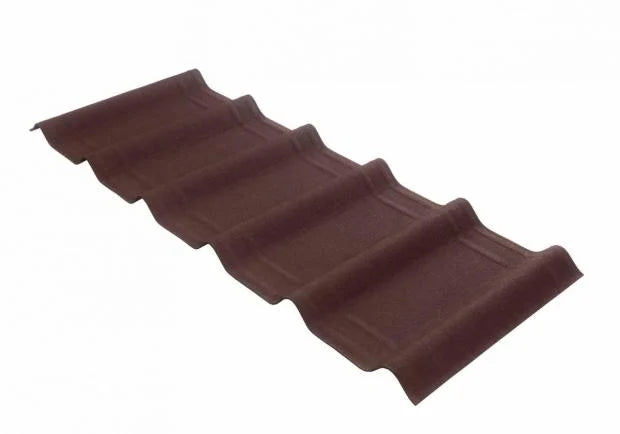Brown Onduvilla roofing tile – bitumen-based and ideal for timber structures