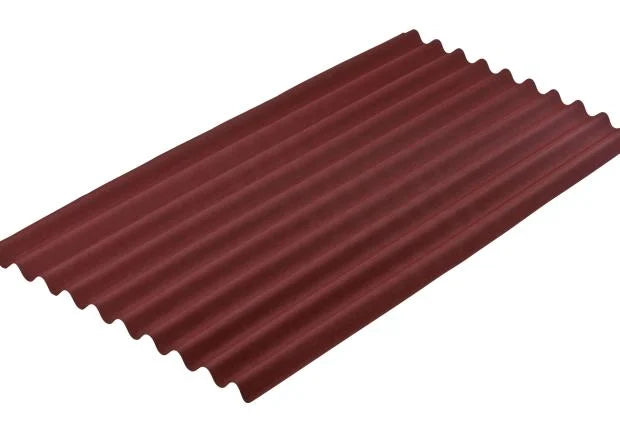 Red Onduline Classic bitumen roofing sheet – lightweight and waterproof corrugated panel