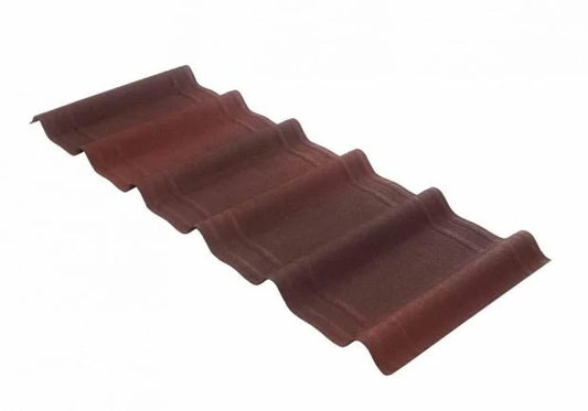 Red Onduvilla tile-effect roofing sheet with 3D shading – stylish and waterproof